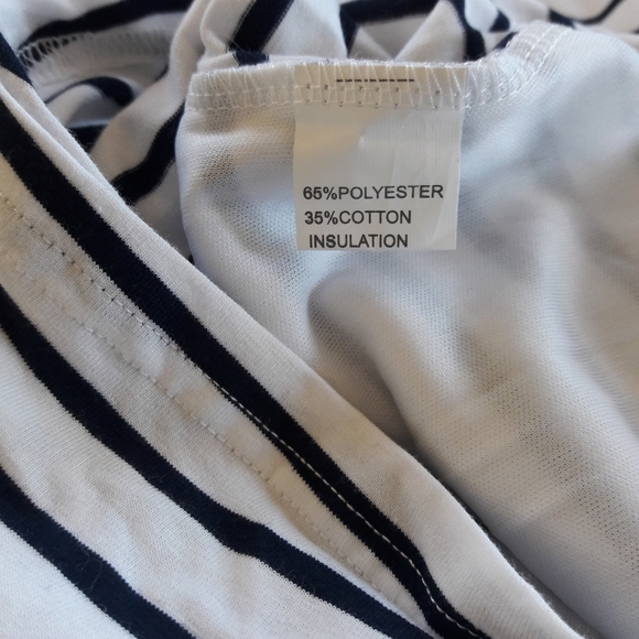 NWOT Navy & White Stripe Dress Sz L - Picture 12 of 16